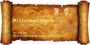 Mittelman Vazul névjegykártya